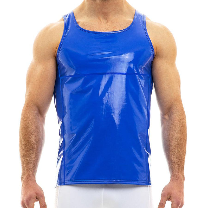 Modus Vivendi Tank Top Viral Vinyl Tanktop Shinny Lavish Blue 08031 50 - SexyMenUnderwear.com