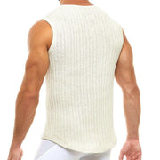 Modus Vivendi Tanktop Knitted Sleeveless Retro Cozy Ivory Tank 07141 44 - SexyMenUnderwear.com
