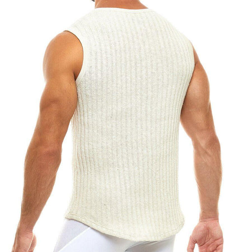 Modus Vivendi Tanktop Knitted Sleeveless Retro Cozy Ivory Tank 07141 44 - SexyMenUnderwear.com