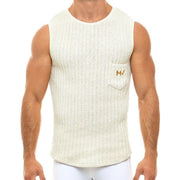 Modus Vivendi Tanktop Knitted Sleeveless Retro Cozy Ivory Tank 07141 44 - SexyMenUnderwear.com