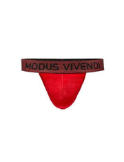 Modus Vivendi Thong Exclusive Soft Velvet T-String Red 22216 21B - SexyMenUnderwear.com