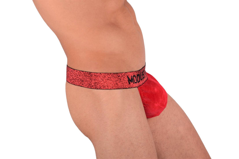 Modus Vivendi Thong Exclusive Soft Velvet T-String Red 22216 21B - SexyMenUnderwear.com