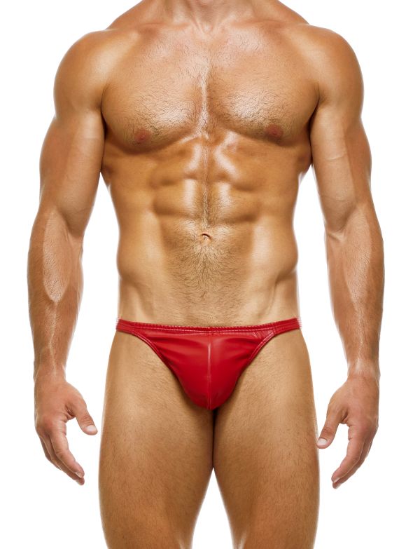 Modus Vivendi Thong Leather Legacy Pouch Leather-Look Thongs Red 11117 57 - SexyMenUnderwear.com