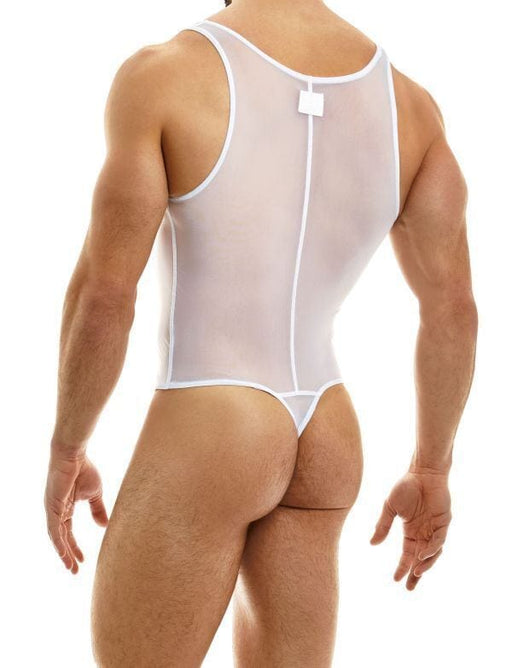 Modus Vivendi Thong Sheer Bodysuit Muslin Transparent One Piece White 36 - SexyMenUnderwear.com