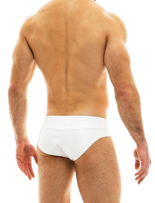 Modus Vivendi Vegan Leather-Look Brief Tight Fit White 20515 15 - SexyMenUnderwear.com