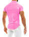 MODUS VIVENDI Vinyl Shirts Functional Press Stud Buttons Shirt Neon Pink 08041 - SexyMenUnderwear.com