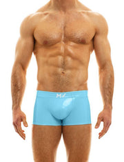 MODUS VIVENDI Viral Vinyl Boxer Fashion Glossy & Shiny Light Blue 08021 - SexyMenUnderwear.com