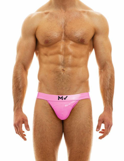 MODUS VIVENDI Viral Vinyl Look Jockstrap Glossy Neon Pink Jock 08011 - SexyMenUnderwear.com