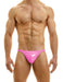 MODUS VIVENDI Viral Vinyl Thongs With Roomy Pouch Shiny Neon Pink 08016 - SexyMenUnderwear.com