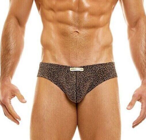 Modus Vivendi Wide Brief King Cheetah Jaquard Knitted Briefs Rose Go1d 13112 26 - SexyMenUnderwear.com