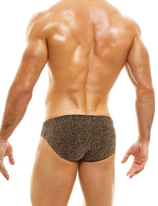 Modus Vivendi Wide Brief King Cheetah Jaquard Knitted Briefs Rose Go1d 13112 26 - SexyMenUnderwear.com