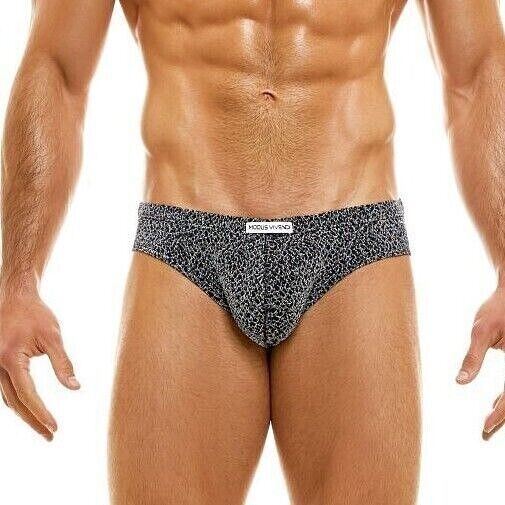 Modus Vivendi Wide Briefs King Cheetah Jaquard Knitted Brief Silver 13112 26 - SexyMenUnderwear.com