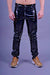MR. RIEGILLIO PVC Pants Thru 3-Zipper High Waist Classic Jeans-Style Shiny Black - SexyMenUnderwear.com
