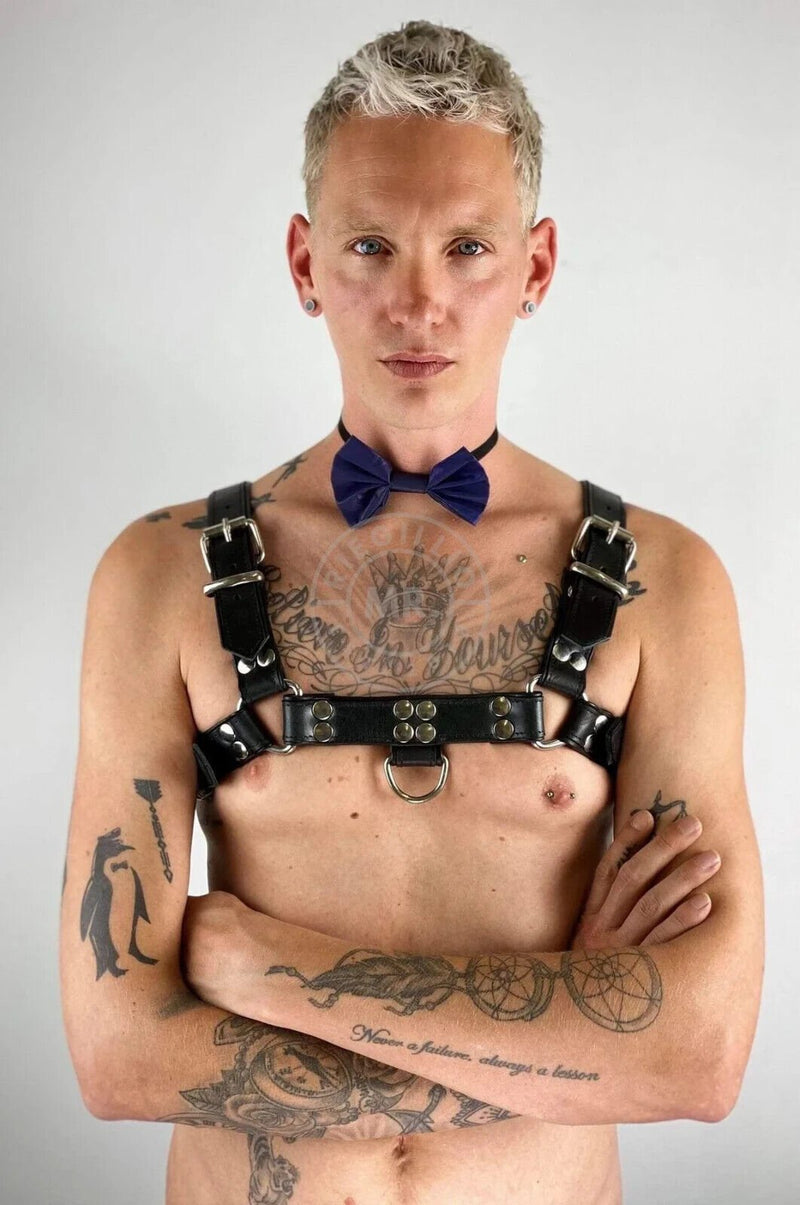 MR. RIEGILLIO Reflective Bow Tie Blue 2 - SexyMenUnderwear.com