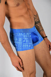 Otzi Boxer Trunk Aztec Print Fashion Underwear Blue OTG019 MX2 - SexyMenUnderwear.com