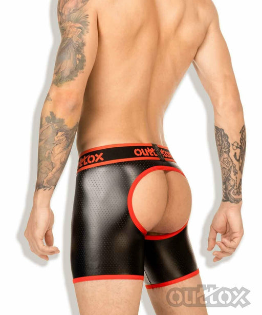 OUTTOX Boxer Short Bottomless Open Rear Backless Maskulo Fetish Red SH144-10 OT4
