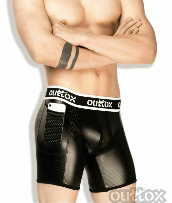 Outtox By Maskulo Boxer Shorts Zippered Rear Cycling Short SH141-90 OT1 - SexyMenUnderwear.com