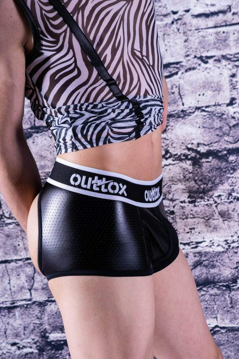 Outtox By Maskulo -Boxer W/Open Back Rear White TR140-90 7 - SexyMenUnderwear.com