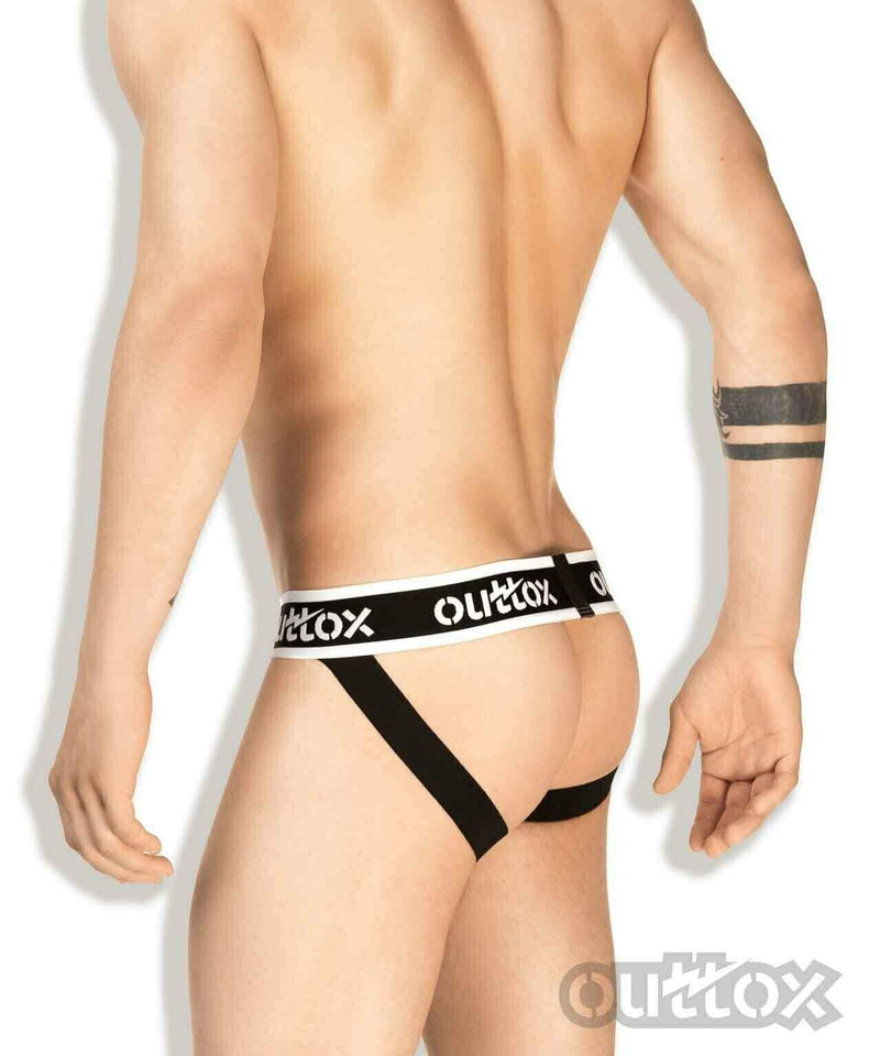 Outtox By Maskulo Jock Provocative Jockstrap Leather Look Black JS140-90 9 - SexyMenUnderwear.com