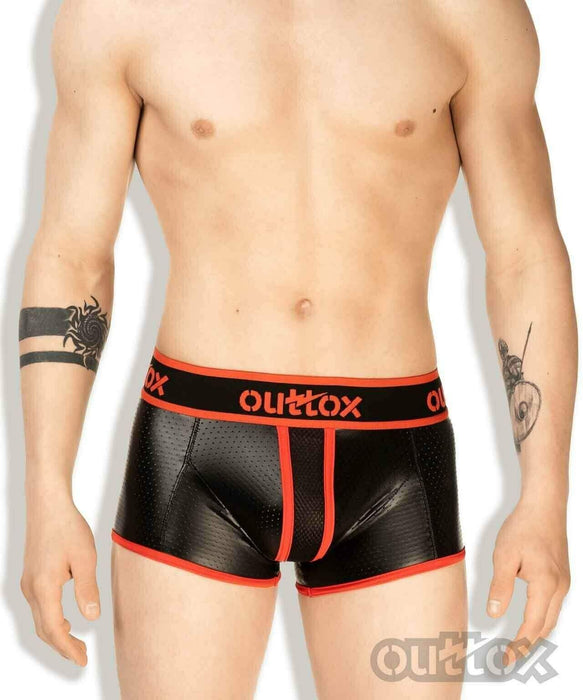 Outtox By Maskulo Open Back-Rear Boxer Trunks Red TR140-10 7 - SexyMenUnderwear.com