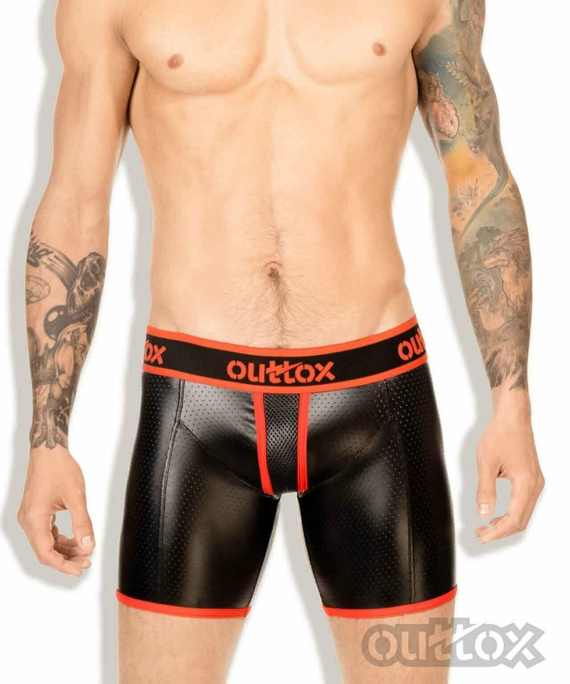 Outtox By Maskulo Short Wrapped Rear Cycling Fetish Shorts Red SH143-10 9 - SexyMenUnderwear.com