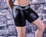 Outtox By Maskulo Shorts Cycling Fetish Short Leather-Look Black SH142-90 8 - SexyMenUnderwear.com