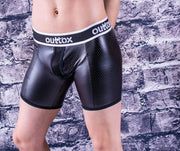 Outtox By Maskulo Shorts Cycling Fetish Short Leather-Look Black SH142-90 8 - SexyMenUnderwear.com