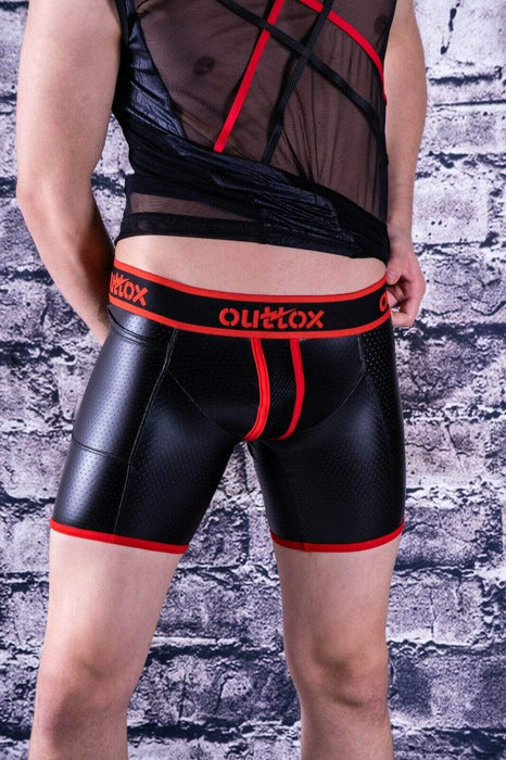 Outtox By Maskulo Shorts Regular Rear Cycling Fetish Short Red SH142-10 8 - SexyMenUnderwear.com