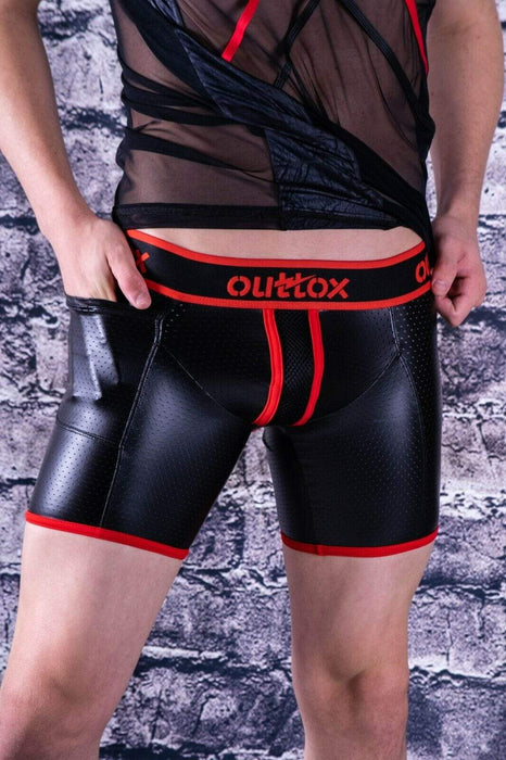 Outtox By Maskulo Shorts Regular Rear Cycling Fetish Short Red SH142-10 8 - SexyMenUnderwear.com
