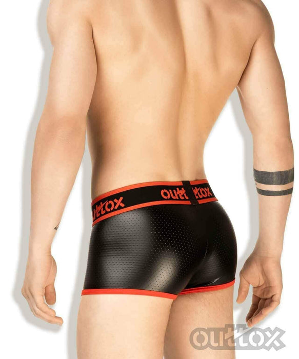 Outtox By Maskulo Shorts Trunk Leather-Look Fetish Boxer Short Red TR142-10 10 - SexyMenUnderwear.com