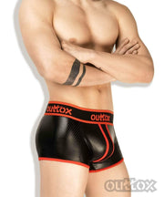 Outtox By Maskulo Shorts Trunk Leather-Look Fetish Boxer Short Red TR142-10 10 - SexyMenUnderwear.com