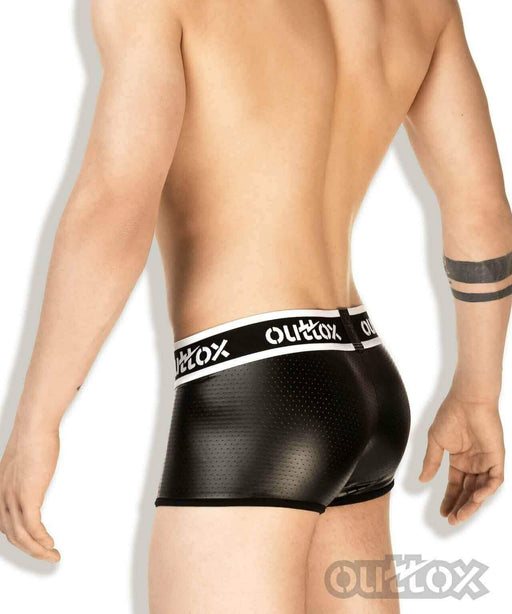 Outtox By Maskulo Shorts/Trunk Leather-Look Boxer Shorts White TR142-90 10 - SexyMenUnderwear.com