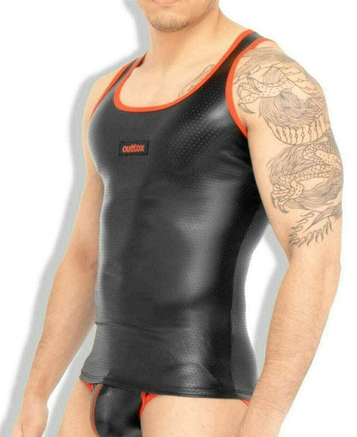Outtox By Maskulo Tank Top Tight Spandex TankTop Red TP140 1 - SexyMenUnderwear.com