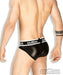 Outtox Maskulo Brief Regular Rear Briefs Slip Leather Look Black BR142-90 3 - SexyMenUnderwear.com