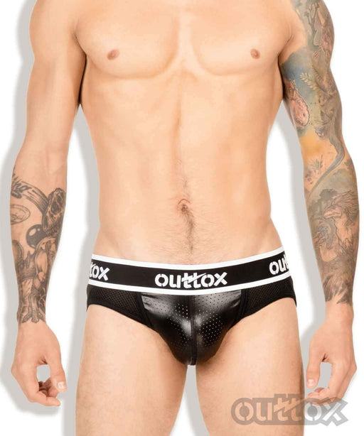 Outtox Maskulo Jock Perforated Leather-Look Jockstrap JS143-90 5 - SexyMenUnderwear.com