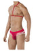 PIKANTE Harness Briefs Low-Rise Stretch Sensual See-Through Brief Red 0495 2 - SexyMenUnderwear.com
