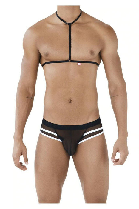 PIKANTE Harness HOT Briefs Low-Rise Stretch See-Through Brief Black 0495 3 - SexyMenUnderwear.com