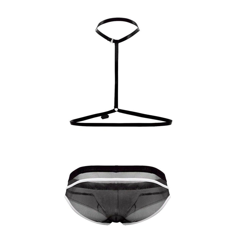 PIKANTE Harness HOT Briefs Low-Rise Stretch See-Through Brief Black 0495 3 - SexyMenUnderwear.com