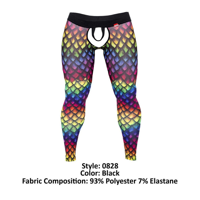 PIKANTE Pants Rainbow Athletic Super Stretch Open Front & Back 0828 3 - SexyMenUnderwear.com