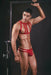PIKANTE Set Kit Combo Elastic Harness + Thongs Personality Red 0331 2 - SexyMenUnderwear.com