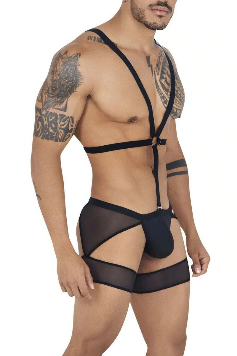 PIKANTE Singlet Garter Belt Single Luxury O-Ring Thong Black 0848 5 - SexyMenUnderwear.com