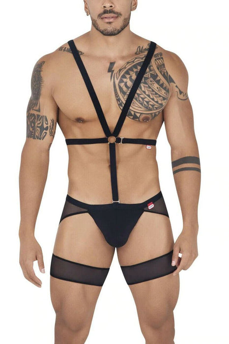 PIKANTE Singlet Garter Belt Single Luxury O-Ring Thong Black 0848 5 - SexyMenUnderwear.com
