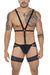 PIKANTE Singlet Garter Belt Single Luxury O-Ring Thong Black 0848 5 - SexyMenUnderwear.com