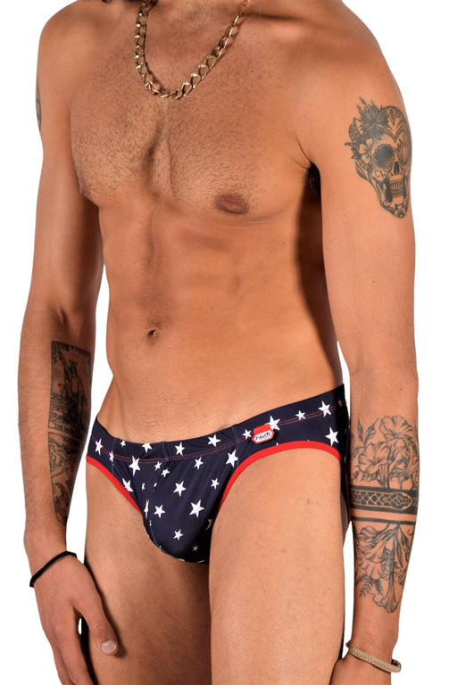 PIKANTE Star Briefs Low-Rise Stretch Cotton Ergonomic Fit Dark Blue 0826 3 - SexyMenUnderwear.com