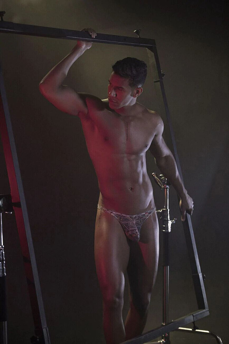 PIKANTE Tribal Thong Contour Pouch Smooth Stretchy Microfiber Thongs 0502 4 - SexyMenUnderwear.com