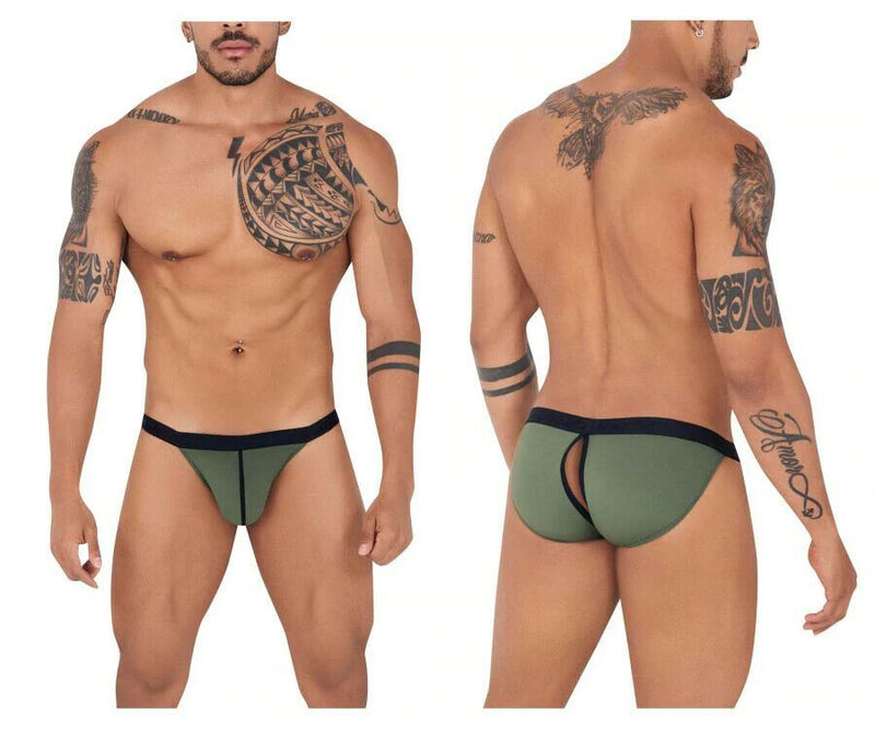 PIKANTE Virgin Bikini Briefs Sexy Back Opening Brief Green 0840 3 - SexyMenUnderwear.com