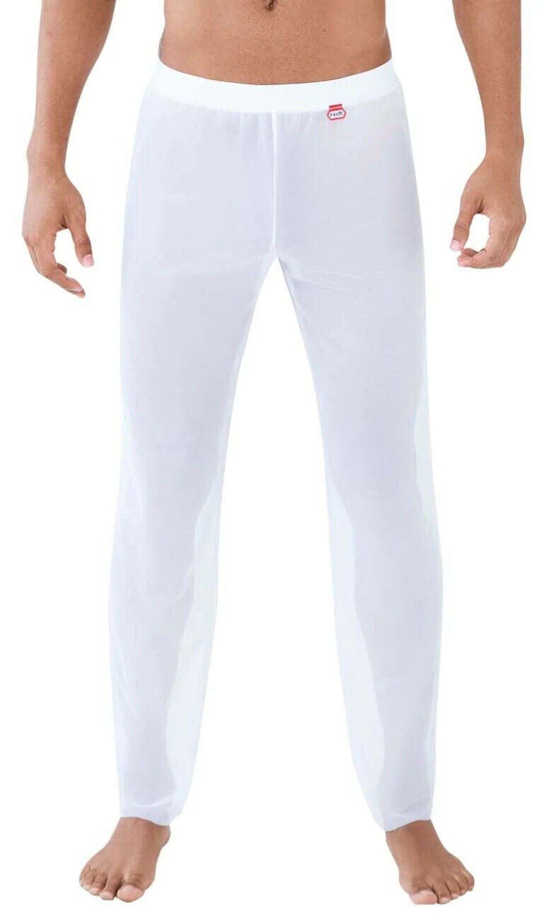 PIKANTE You Mesh Pants Supremely Soft See-Through Ankle Length Pant White 0490 8 - SexyMenUnderwear.com