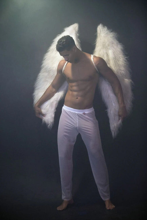 PIKANTE You Mesh Pants Supremely Soft See-Through Ankle Length Pant White 0490 8 - SexyMenUnderwear.com