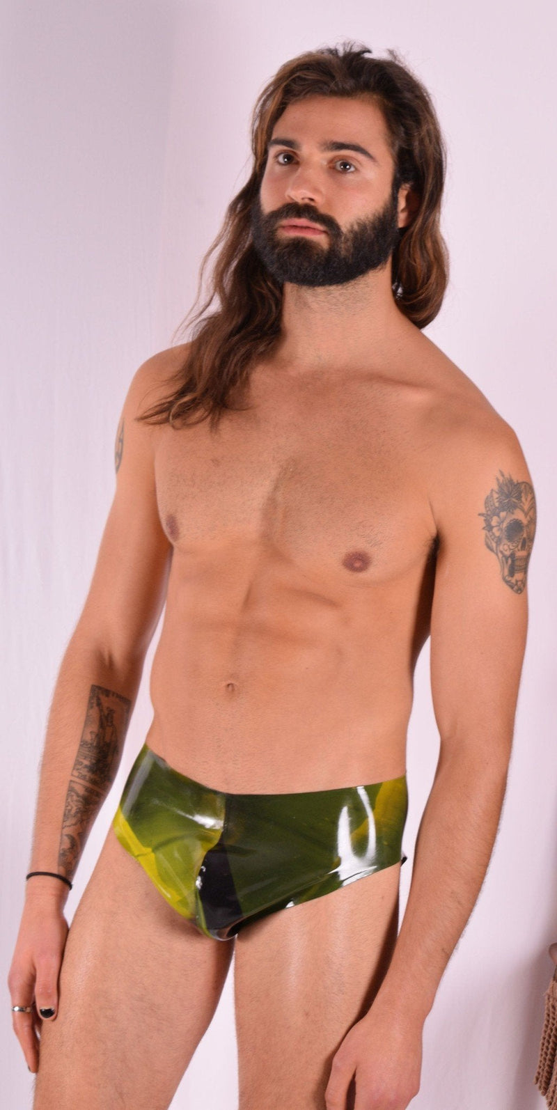 POLYMORHE Mens Jock Top Quality Latex Jockstrap Yellow 82M 8 - SexyMenUnderwear.com