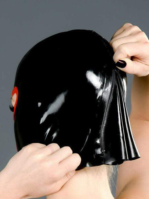 Masque en latex pour les yeux et le nez, masque en caoutchouc, masque en latex polymorphe avec fermeture éclair au dos A-02 3